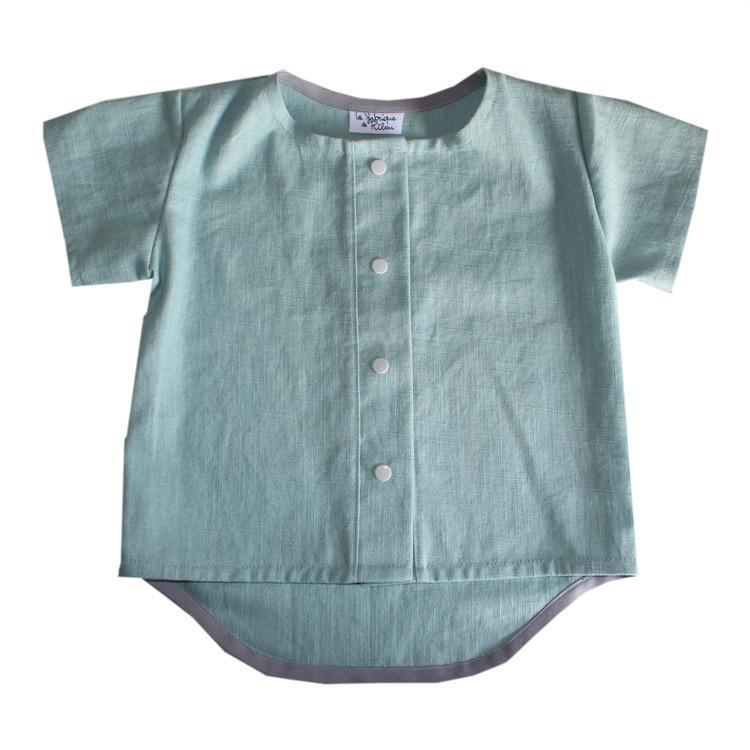 Chemise Bertille Lin Vert de Gris-Chemise-Tale Me