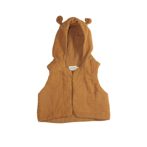 Gilet sans manche à capuche brun-Gilet-Tale Me