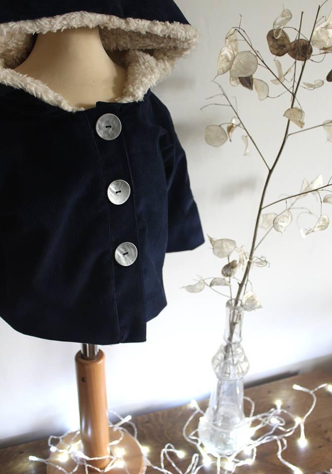 Manteau tout doux velours bleu navy-Manteau-Tale Me