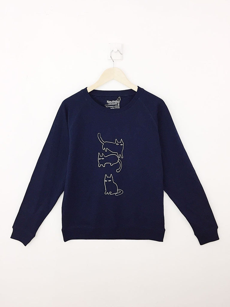 Pull Sérigraphié 3 Petits Chats Bleu-Pull-Tale Me