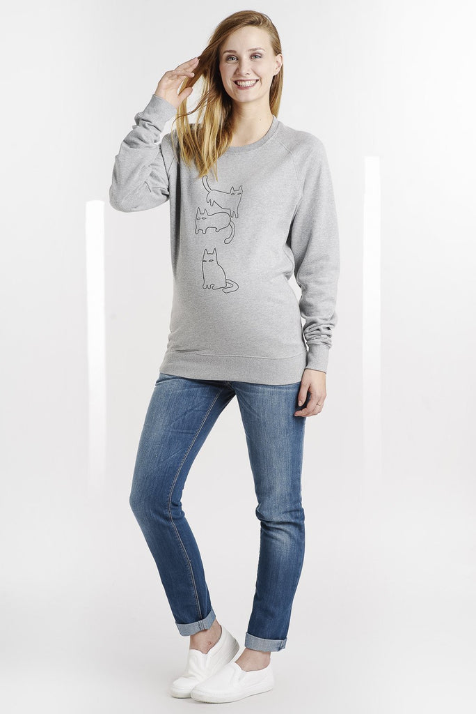 Pull Sérigraphié 3 Petits Chats Gris-Pull-Tale Me