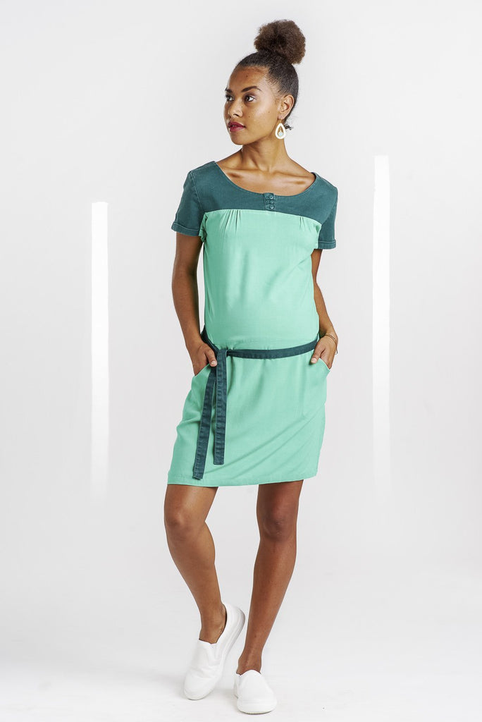 Robe Bicolore Verte-Robe-Tale Me