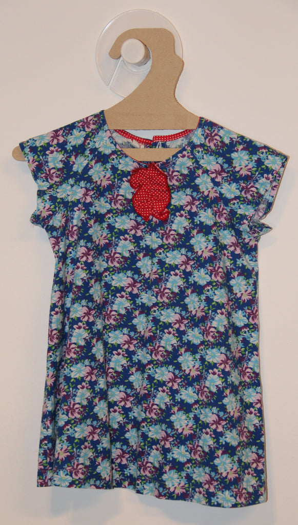 Robe Bleue à Fleurs Bleues et Mauves-Robe-Tale Me