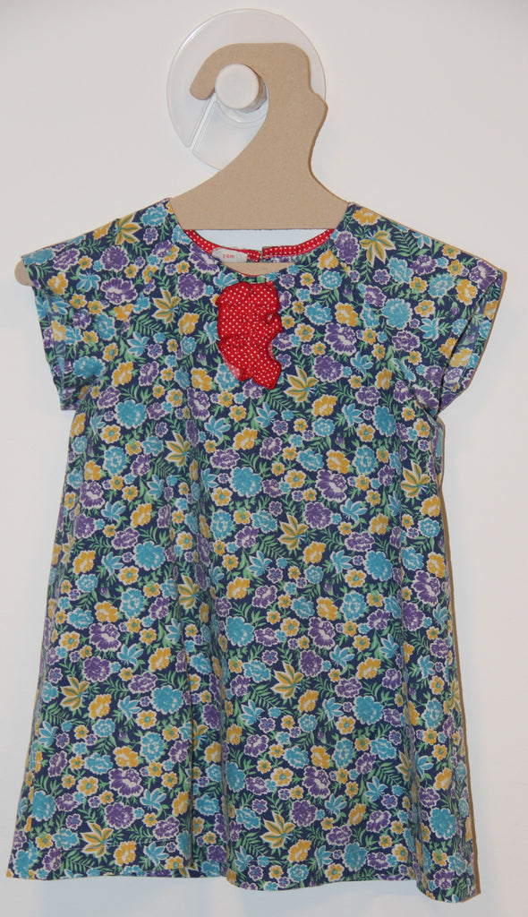 Robe Bleue à Fleurs Mauve et Jaune-Robe-Tale Me