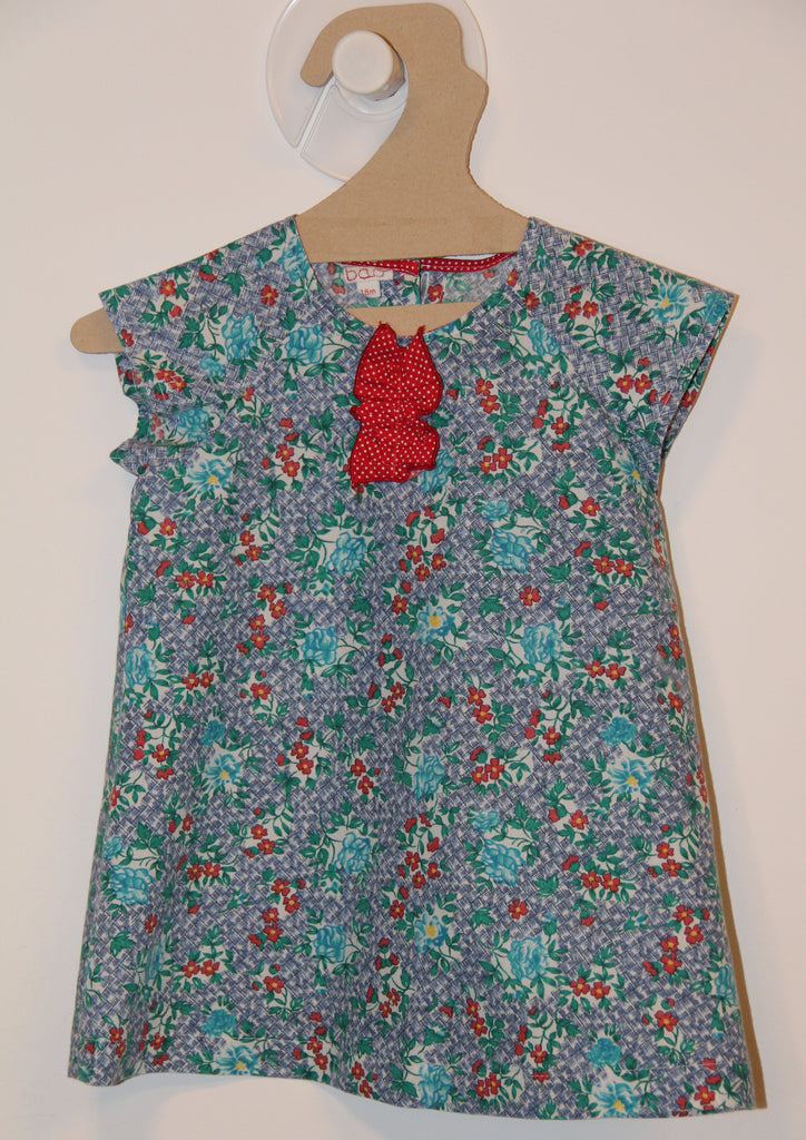 Robe Bleue à Fleurs Vertes-Robe-Tale Me