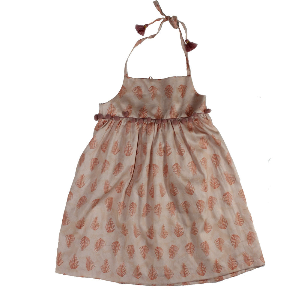 Robe rose motif feuilles-Robe-Tale Me