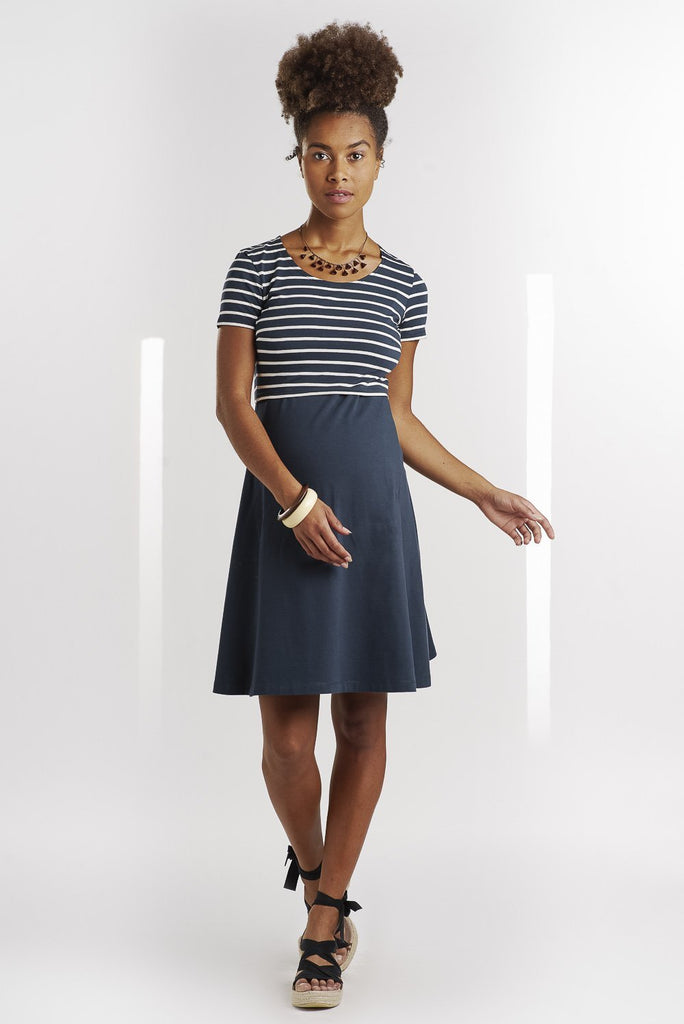 Robe Simone Wide Rayée Bleu/Blanc-Robe-Tale Me