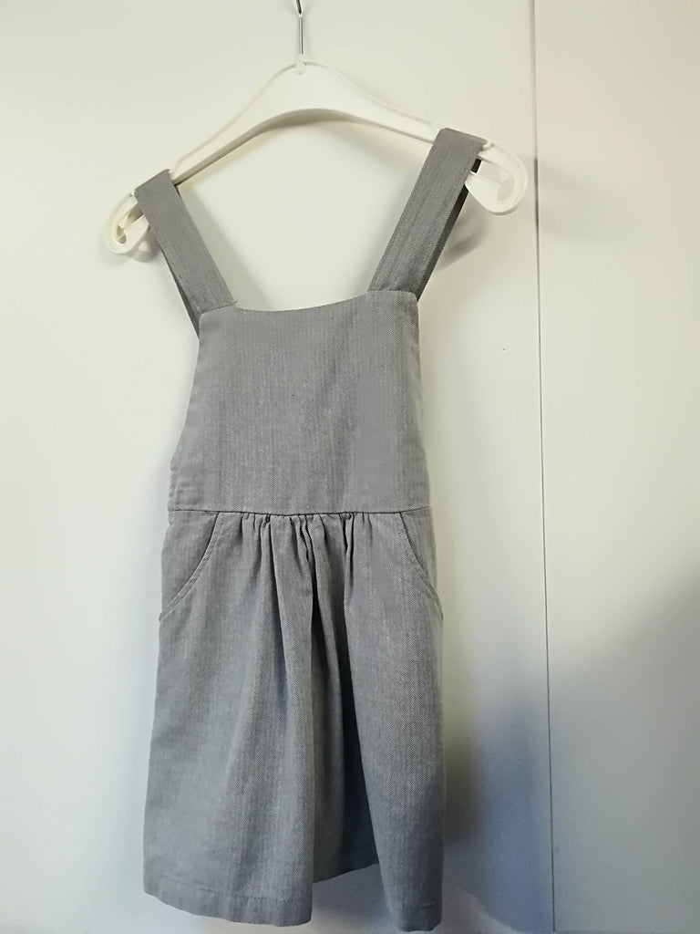 Robe-tablier grise-blanche-Robe-Tale Me