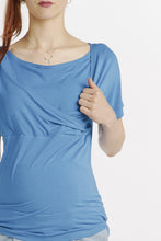 T-shirt Allaitement et Grossesse Bleu Royal-Haut manches courtes-Tale Me
