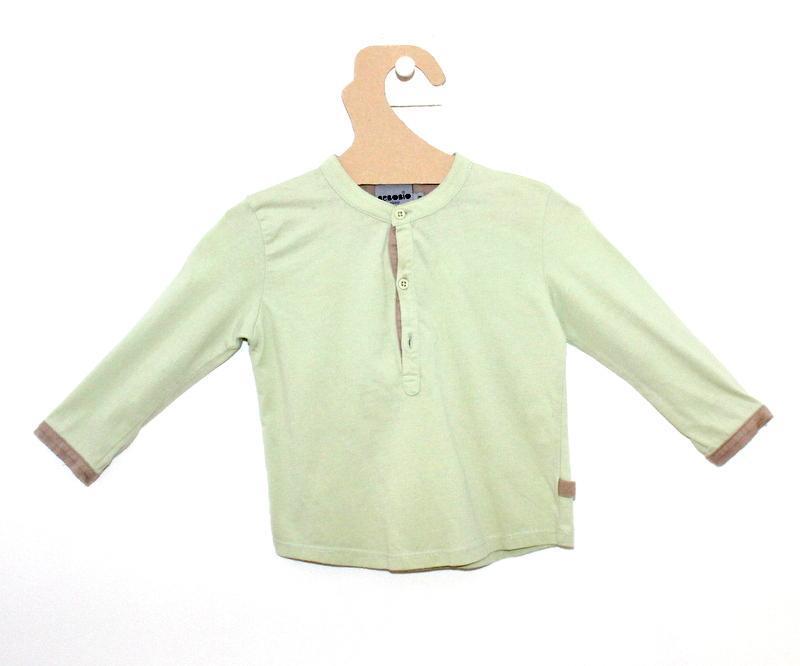 T-shirt Col Tunisien Vert Amande-T-shirt manches longues-Tale Me