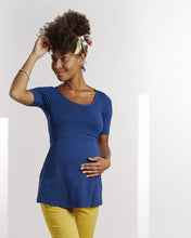 T-shirt de Grossesse et Allaitement Bleu Marine-Haut manches courtes-Tale Me