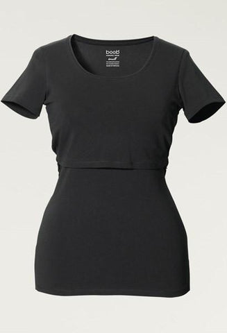 T-shirt de Grossesse et Allaitement Noir-Haut manches courtes-Tale Me