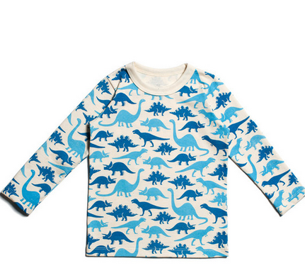 T-shirt Dinosaures Bleus-T-shirt manches longues-Tale Me
