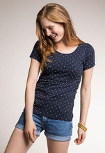 T-shirt Grossesse et Allaitement Bleu Nuit à Pois Crème-Haut manches courtes-Tale Me