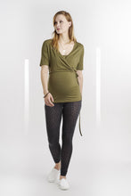 T-shirt Grossesse et Allaitement Kaki-Haut manches courtes-Tale Me
