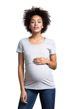 T-shirt Grossesse et Allaitement Vert Celadon-Haut manches courtes-Tale Me