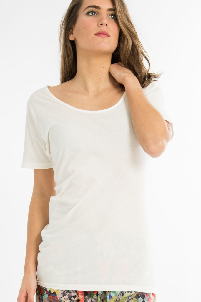 T-shirt Sei Blanc-Haut manches courtes-Tale Me