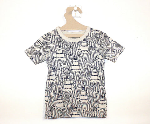 T-shirt Vagues Bleu-T-Shirt manches courtes-Tale Me