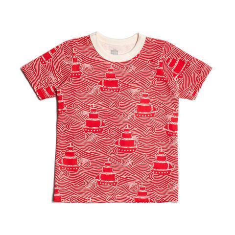T-shirt Vagues Rouge-T-Shirt manches courtes-Tale Me