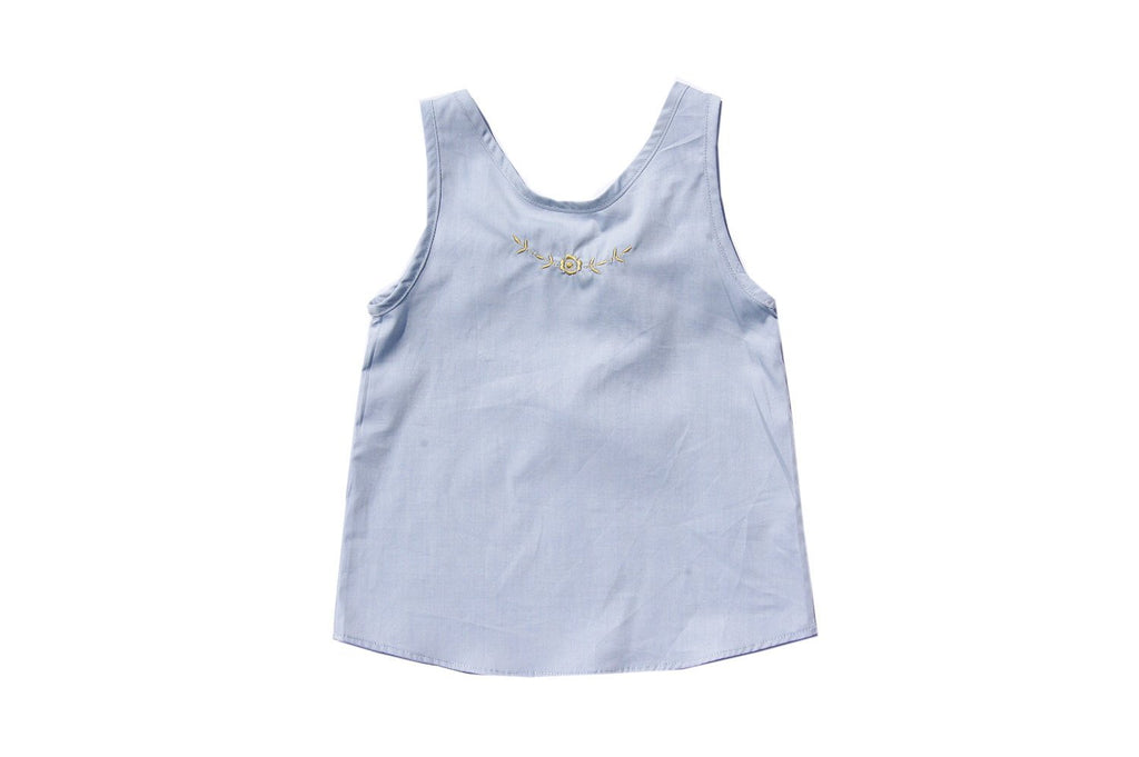 Top Fantine bleu clair brodé-Haut manches courtes-Tale Me