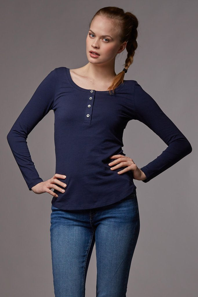 Top Hanna Bleu-Haut manches longues-Tale Me