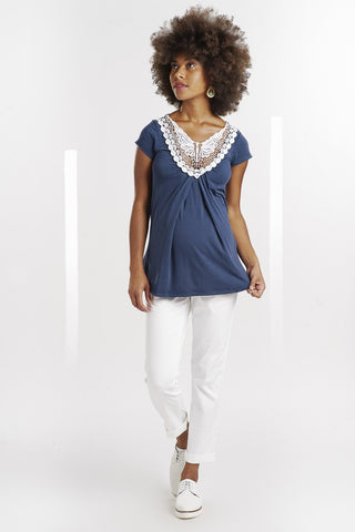 Top Majken Bleu-Haut manches courtes-Tale Me