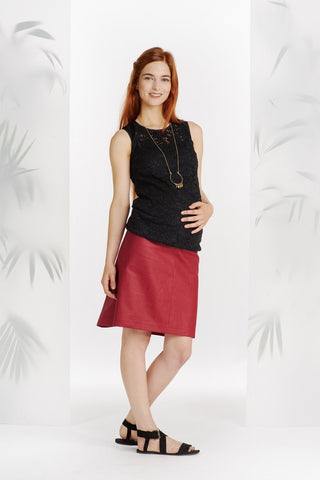 Top Noir Dentelle-Haut manches courtes-Tale Me