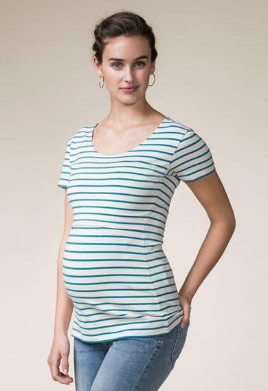 Top Simone Rayé Bleu d'Eau-Haut manches courtes-Tale Me