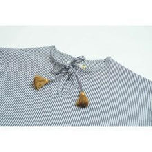 Top Swan Rayé Blanc & Gris-T-Shirt manches courtes-Tale Me
