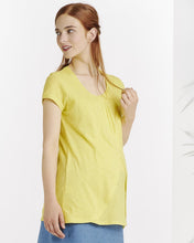 Tunique Allaitement Croisé Jaune Citron-Haut manches courtes-Tale Me