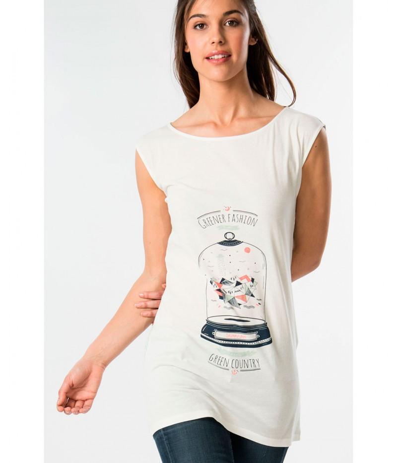 Tunique Lindsell Blanche-Haut manches courtes-Tale Me