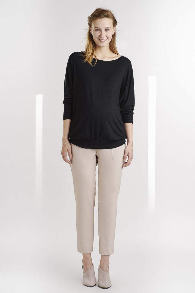 Tunique Noire Dos Ajourné-Haut manches longues-Tale Me